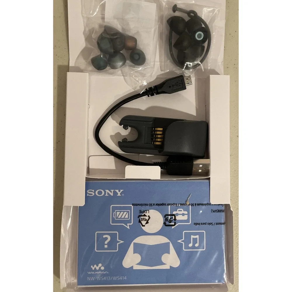 SONY NW-WS413BC Waterproof Walkman Headphone MP3 Player 4GB Black Open Box NEW